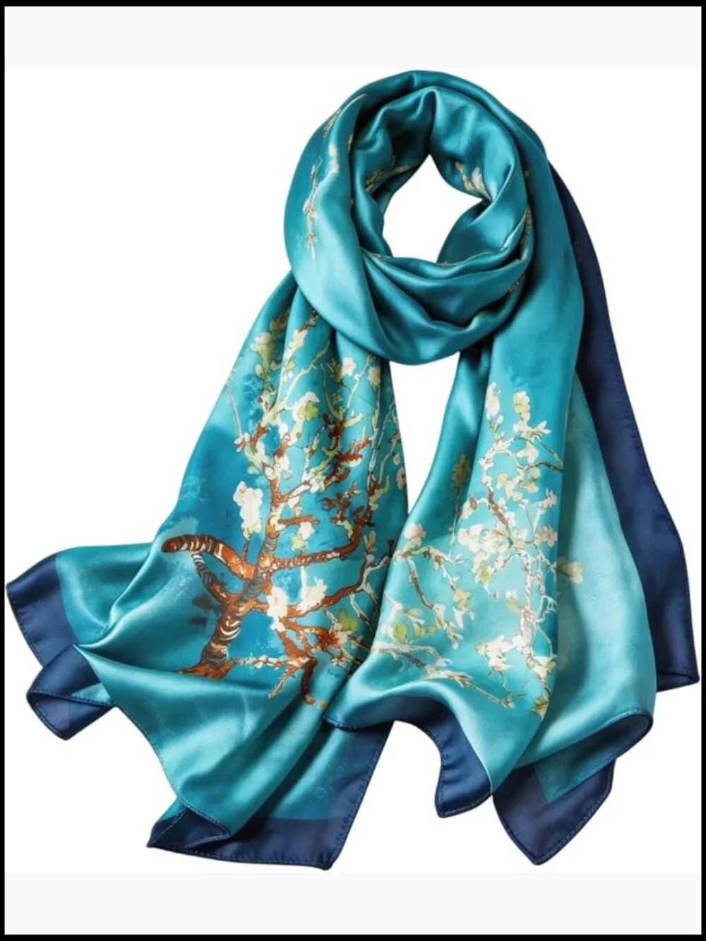 Large Silk-Feel Shawl Scarf Lightweight Satin Wrap Fashion Neck Scarf Hijab